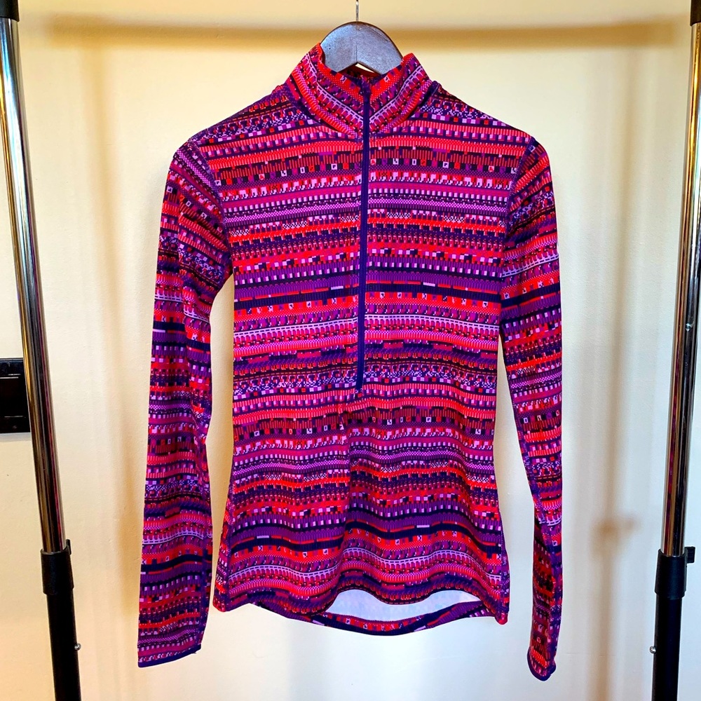 Red, pink and purple 1/2 zip Nike pullover